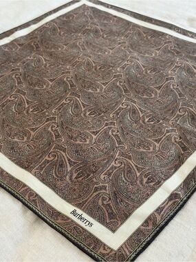 Vintage Burberrys Paisley Cotton Bandana Scarf Made in Japan